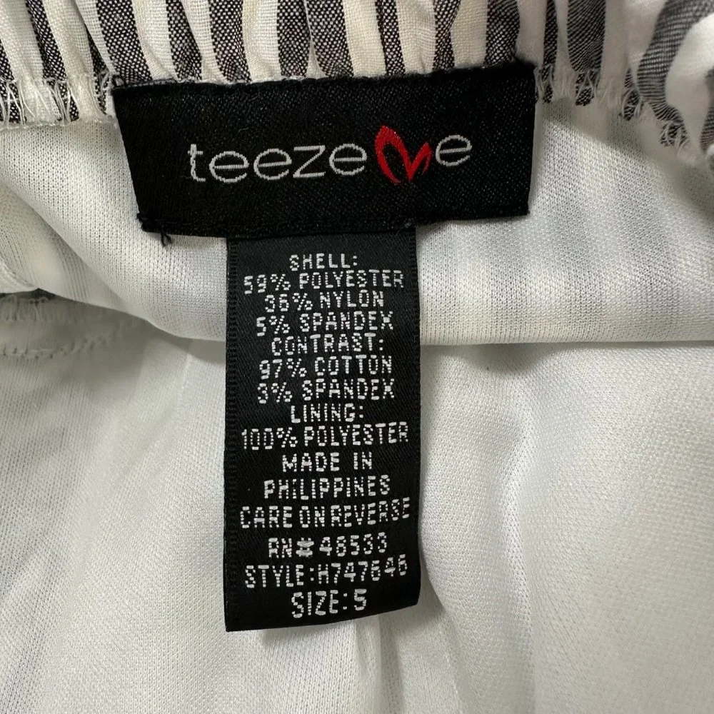 Brand New Teeze Me Dress Strapless Blue & White Size‎ 5 Zipper Closure Cotton